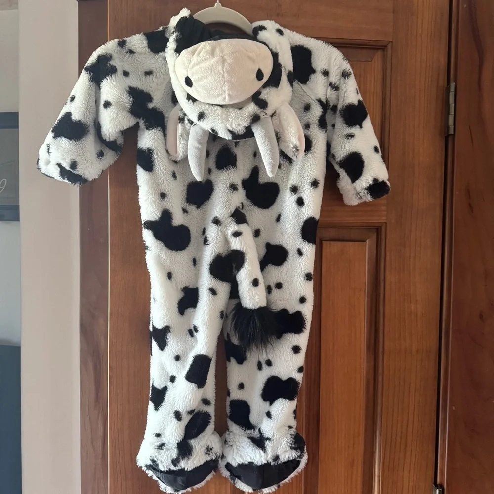Unbranded Target Cow Halloween Costume Toddler 18-24M Black White One Piece